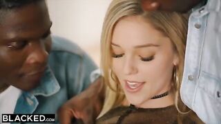 A petite blonde gets passed around by six well-hung men in this steamy scene