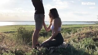 Trained outdoors with a sporty girl, getting intimate