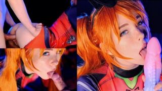 Asuka Langley-Short-haired beauty with a red head, fucks like a slut