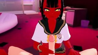 The succubus is too horny, so she decided to fuck with me