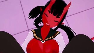 The succubus is too horny, so she decided to fuck with me