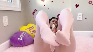 Violet Myers caresses herself on Valentine's Day and comes