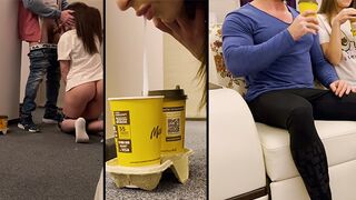 A wife ordered pizza and got intimate with the delivery guy while her husband watched