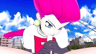 Jessie from Team Rocket wants to fuck your Pokémon in this hentai POV scene