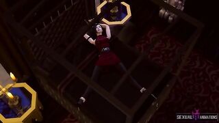 Ada Wong from Resident Evil gets captured by a police zombie girl and fucked hard
