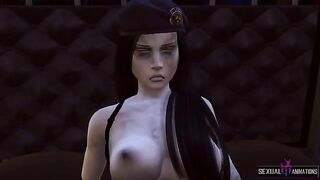 Ada Wong from Resident Evil gets captured by a police zombie girl and fucked hard