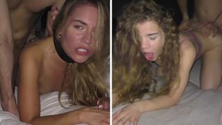 Petite teen Eveline Dellai vs Sabrina Spice in a rough session
