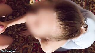 A girl had sex after doing yoga, her ass was wet