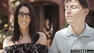 The lonely widow Natasha Nice gets fucked by her neighbor on the couch