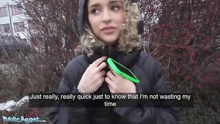 Public Agent picks up curly-haired Spanish babe for cash