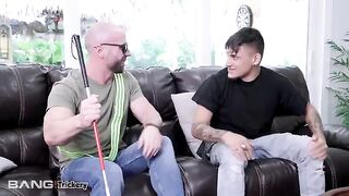 Blind guy tricks brunette Vienna Black into sex on the street