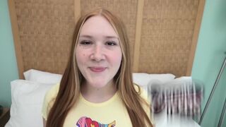 Redhead teen with freckles and red bush gets fucked hard