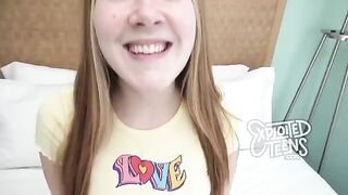 Redhead teen with freckles and red bush gets fucked hard