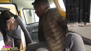 A huge black dick for the huge natural boobs of Sofia Lee in Fake Taxi