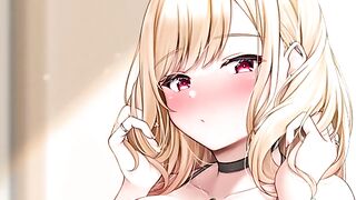 My dress up darling anime Kitagawa Marin's handjob hentai