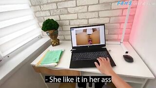 A stepson got caught jerking off with his stepmom's photos