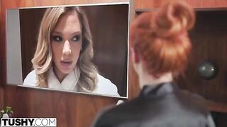 A hot mom, played by the stunning redhead Sexx Sexxx, takes on two guys who are after her daughter