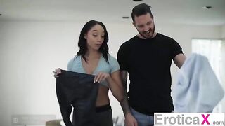 The couple cannot restrain their erotic desires, so they indulge in passionate intimacy