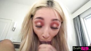 Pervert stepbrother convinced his stepsister to suck his dick-shaped toy