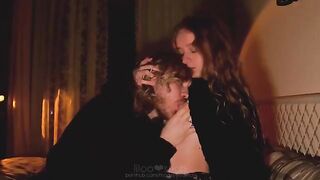 A man made creampie in the wet pussy of his girlfriend, a thrilling and terrifying sensation