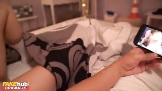 Step sister with a great ass gets horny at night and wants some fun