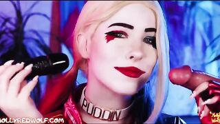 MollyRedWolf smokes and fucks like a crazy Harley Quinn cosplay