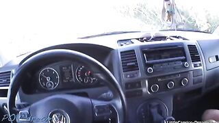 A pretty babe hitchhiking, Little Caprice, gets fucked on camera