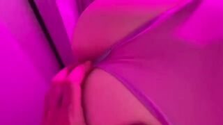 The guy fucked neon-skinned slut in the toilet of a night club
