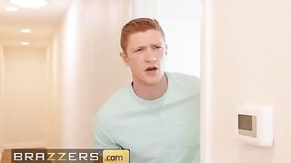 Mellanie Monroe got stuck while setting up the laundry rack and her stepson helped her out