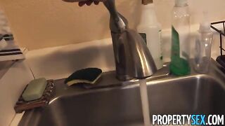 Exotic chick has sex with her new landlord in a steamy encounter