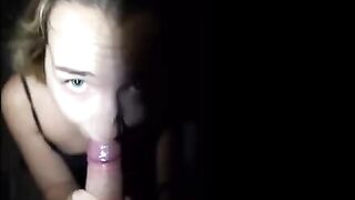 Cute girl swallows the big dick on the public playground