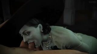 Lady Dimitrescu sucking dick in an animated Overwatch scene