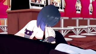 A beautiful babe fucked in doggy style by Yelan from Genshin Impact