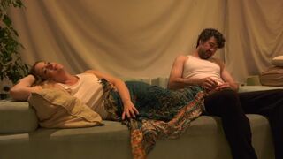 The evening alone with her stepmom turns into a passionate encounter