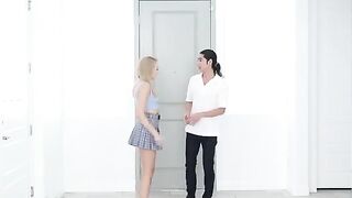 Skinny blonde Madison Summers gets fucked in the kitchen in a passionate scene