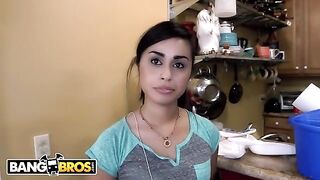 A hot Latina maid, Eva Saldana, gets fucked by a horny client in BangBros scene