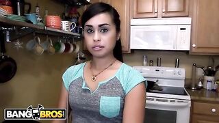 A hot Latina maid, Eva Saldana, gets fucked by a horny client in BangBros scene
