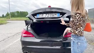An Italian girl buys a used car and fucks the seller