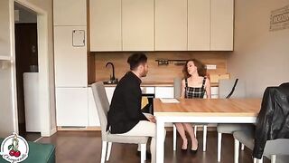 The high-class girl agreed to have sex for a discount on the rent