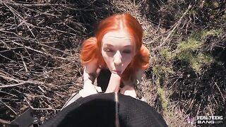 Sexy ginger teen Madi Collins loves to flash and get fucked hard in public places
