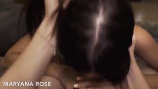 A hot girl, the stunning Mariana Rose, was taught to fuck by her friend
