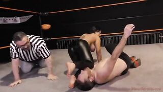Gorgeous brunette Nadia White dominates Glenn King in a femdom match