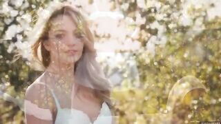 A glamorous and beautiful girl is calling nature to come to her