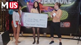 Brunette hottie Eliza Ibarra rides Jay Romero’s cock in a steamy Jerkaoke scene