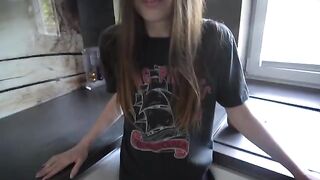 A guy fucked his beautiful step-sister on the kitchen table