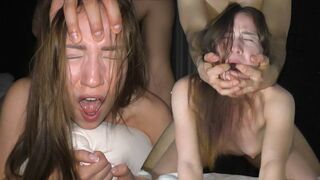 Petite brunette college girl gets fucked hard and rough by her boyfriend