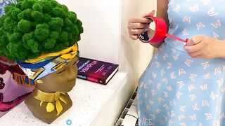 A stepson without a condom fucked his stepmother, who had her mouth taped