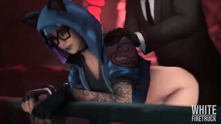 3D hentai compilation of a Lynx woman in Fortnite style