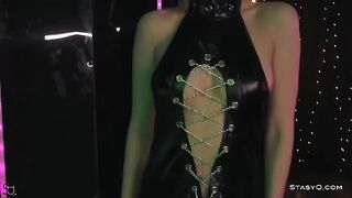 On stage stripping with skinny teen AngelQ in HD
