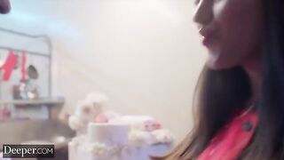 The baker competes with the chef in a sensual, intense way